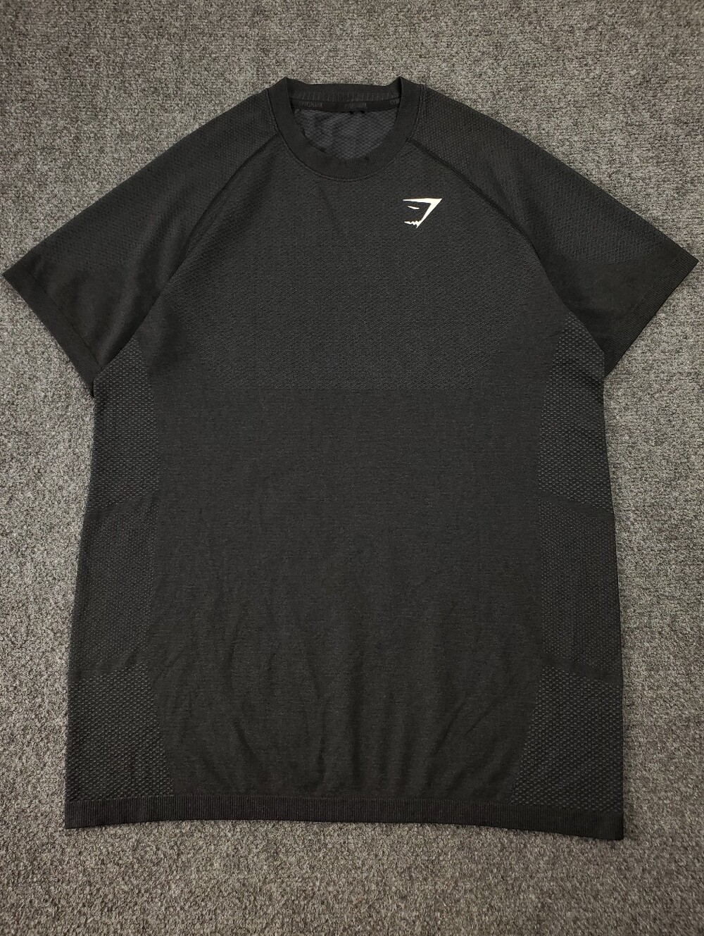Gymshark Vital Seamless Tee Large Regular Black Marl Raglan Workout Gym Top